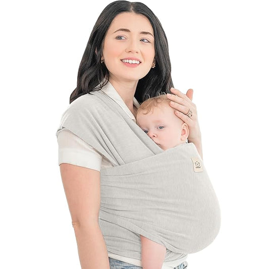 KeaBabies Baby Wrap Carrier - All in 1 Original Baby Carrier Newborn to Toddler Sling, Easy to Wear, Hands Free Bonding, Lightweight, Breathable Infant Wraps (Rhino Gray)