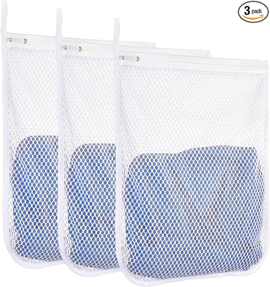 3 pcs Durable Honeycomb Mesh Laundry Bags for Delicates 12" x 15" (3 Medium)