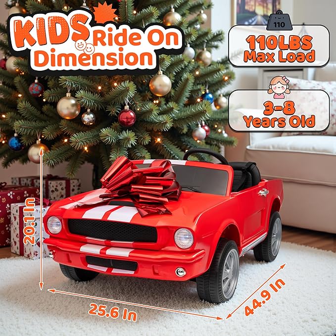 24V 2 Seater Ride on Toys, Licensed Shelby Cobra Kids Power Car Wheeler Ride On Toy w/ 2WD/4WD Switchable, Remote Control, 19" Spacious Seat, 4 Spring Suspension, Music, Bluetooth