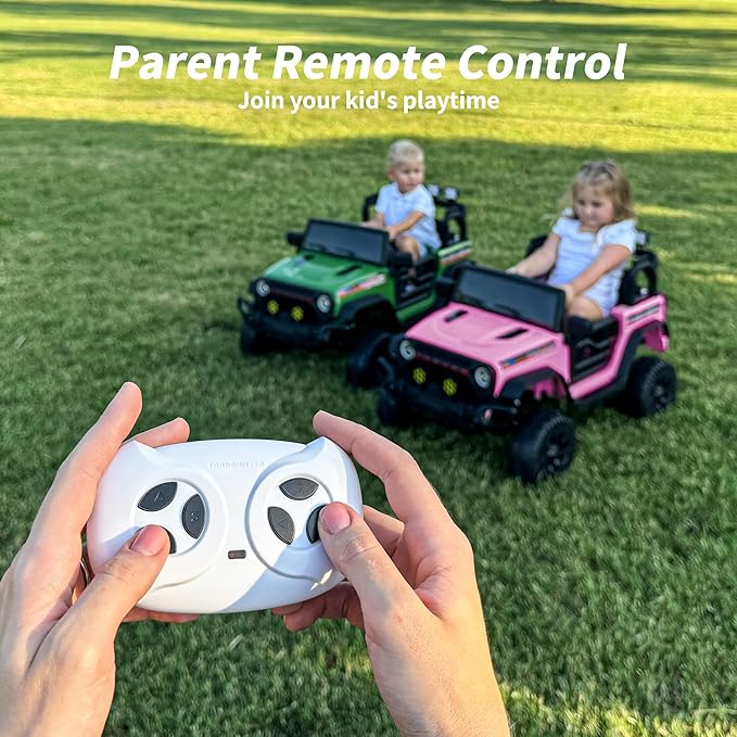 12V Kids Ride on Car Truck, Kids Electric Vehicles Car Ride on Toy for Toddlers with Remote Control - Light Pink