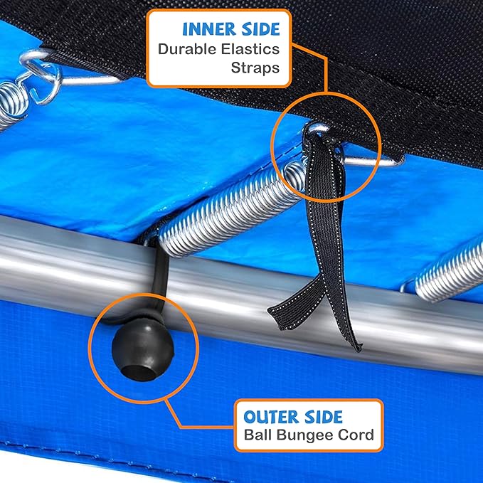 Kangaroo Hoppers Universal 12/14/15FT Trampoline Replacement Safety Pad, Waterproof Surround Spring Foam Cover for Round Frame