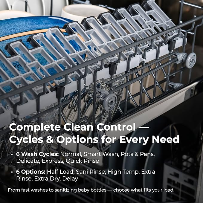 Kenmore 24" Built-in Stainless Steel Tub Dishwasher SmartWash, Smart Dry, and MoreSpace Adjustable Rack, Energy Star Certified, Fingerprint Resistant