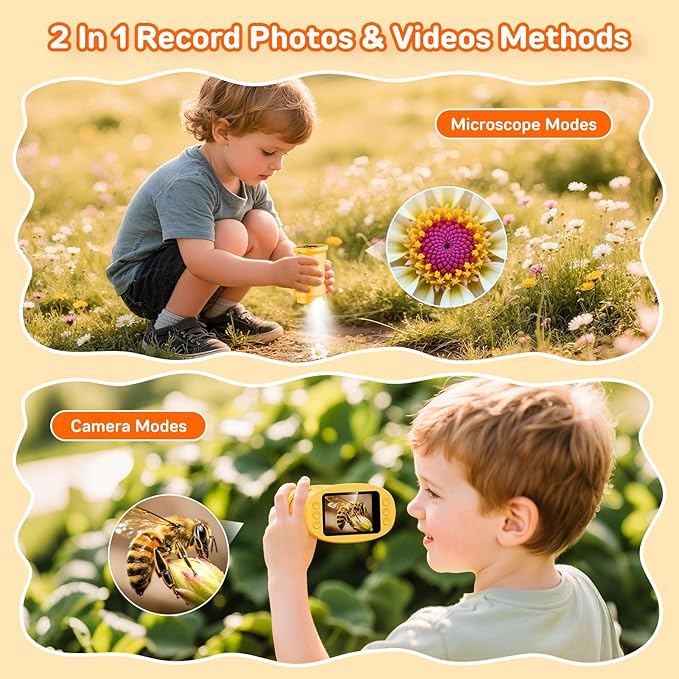 1000X Handheld Digital Microscope for Kids – 2-Inch Screen STEM Toy, Christmas Birthday Gift for Boys & Girls 5-10 Years, Portable Magnification Science Lab Kit