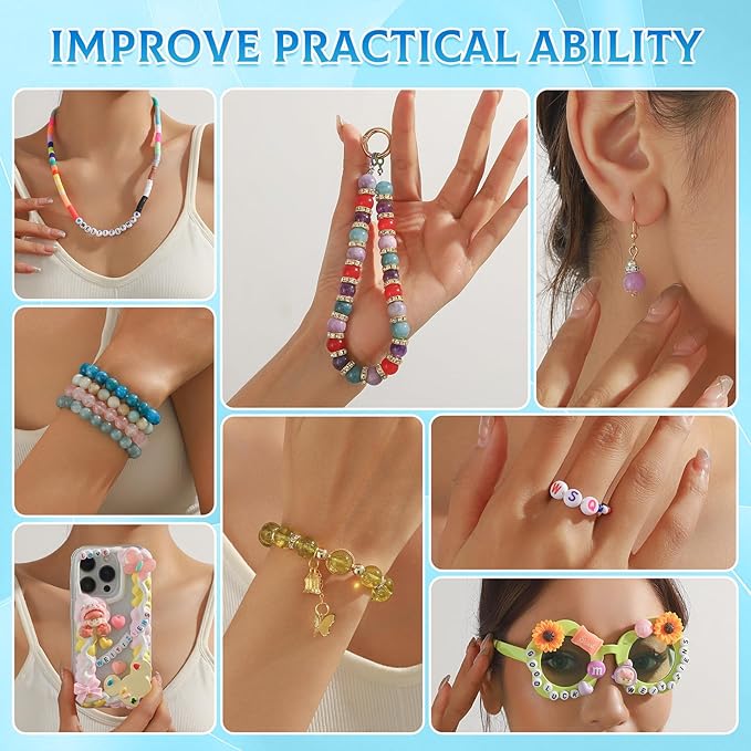 1400pcs Letter Beads, 4x7 mm Acrylic Alphabet Beads, Beads for Jewelry and Bracelet Making, in 28 Grid Box (White and Black)