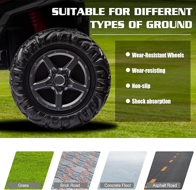 24V Kids Electric Toy Car,2 Seater Kids Toy Car with Remote Control,4WD Electric Power Vehicles Wheels for 3+Years Boys Girls,Ride on Toy for Girl(Red)