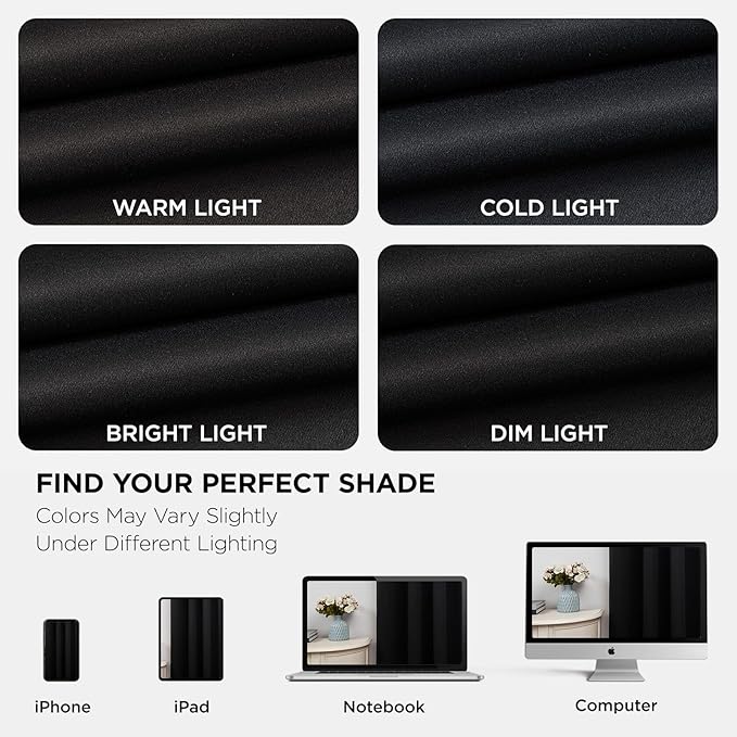 Joydeco Blackout Curtains 90 Inches Long 1 Panel, Thermal Insulated Long Curtains& Drapes 1 Piece, Room Darkening Grommet Drapes for Living Room Bedroom Window (W70 x L90 Inch, Black)