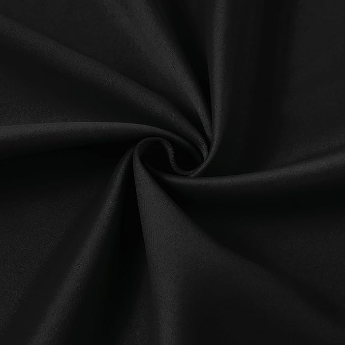 KEQIAOSUOCAI Pinch Pleated Blackout Curtains 84 Inch Long 2 Panels for Bedroom Living Room Thermal Insulated Black Out Window Curtain Pinched Pleat Drape with Hooks (W40 x L84 Inch, Black)