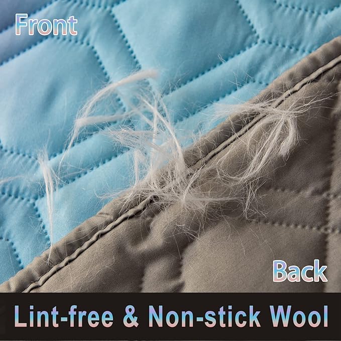 100% Waterproof Dog Bed Cover 86x82 inch Reversible Changing Pad Reusable Camping Mat for Kids/Pet/Dog/Cat Washable Geometric Embroidery Blanket Patchwork Rainbow Ombre Printed+Gray