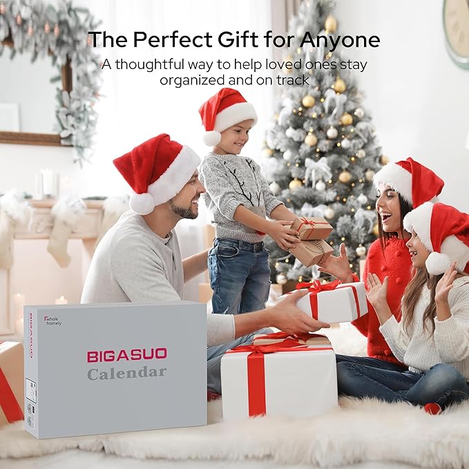 15.6 Inch Digital Calendar, Full HD Touchscreen Smart Planner for Family Schedules - Wall & Desk Mount, Great for Seamless Daily Planning & Household Organization, with LED Reminder Light