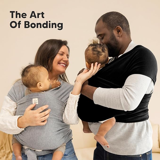 KeaBabies Baby Wrap Carrier - All in 1 Original Baby Carrier Newborn to Toddler Sling, Easy to Wear, Hands Free Bonding, Lightweight, Breathable Infant Wraps (Classic Gray)