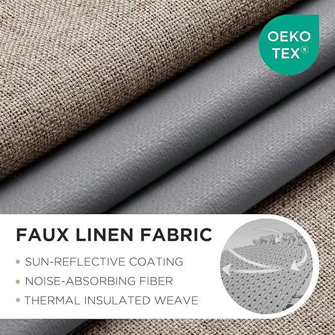 Joydeco Linen Blackout Room Divider Curtains, Extra Wide Sliding Door Drapes Living Room Curtains, 1 Panel 100W x 90L Inch Patio Door Drapes for Room Privacy