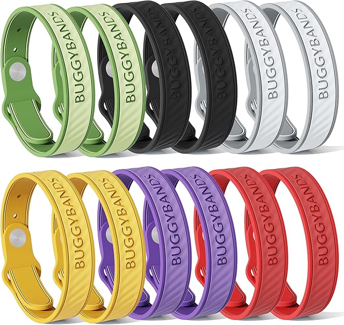 18 Pack Mosquito Repellent Bracelets, Silicone Mosquito Repellent Bands with DEET Free, Natural & Waterproof Bug Wristbands for Kids and Adults, Outdoor Traveling Protection