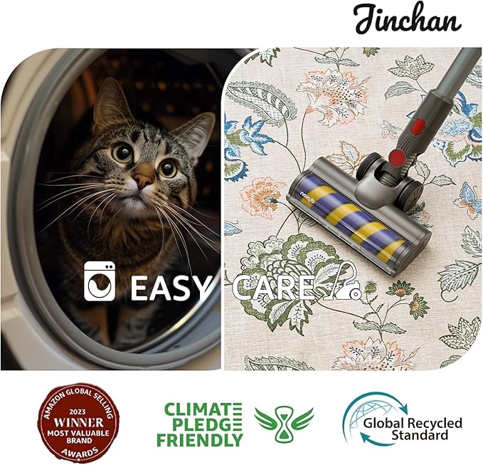 jinchan 2x3 Floral Rug for Entryway Washable Kitchen Rug Vintage Romance Design Small Mat Non Slip Indoor Doormat Lightweight Low-Profile Throw Carpet for Entrance Bathroom Laundry Room, Green/Beige