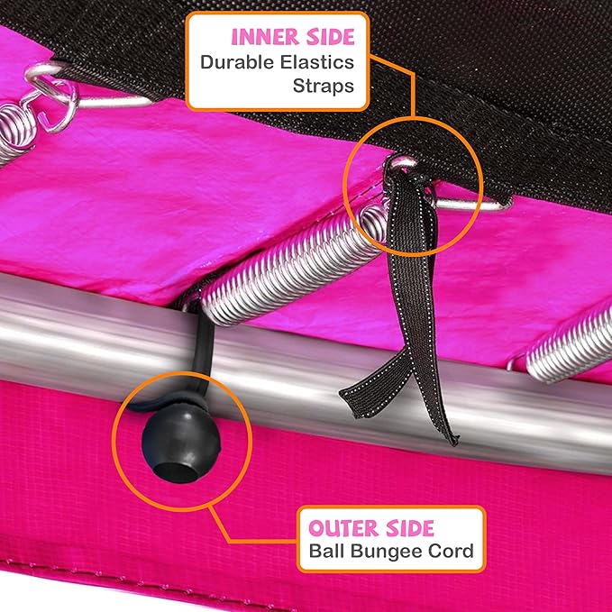 Kangaroo Hoppers Universal 12/14/15FT Trampoline Replacement Safety Pad, Waterproof Surround Spring Foam Cover for Round Frame