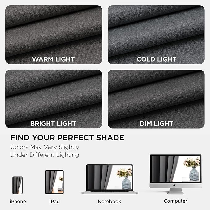 Joydeco Blackout Curtains 108 Inch Length 2 Panels Set, Thermal Insulated Long Curtains& Drapes 2 Burg, Room Darkening Grommet Drapes for Living Room Bedroom Window (W52 x L108 Inch, Light Grey)