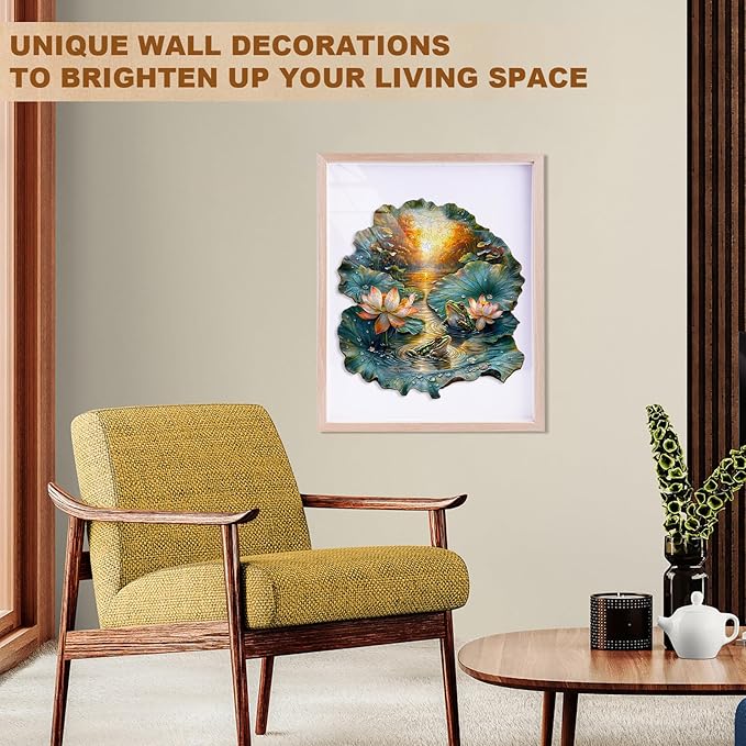 Jigfoxy Wooden Puzzles for Adults, Lotus Wood Puzzles Adult, Unique Animal Shape Wooden Jigsaw Puzzles for Adults, Birthday Gifts for Puzzle Lovers, Family, Friend (S-8.5 * 7.9in-100pcs)