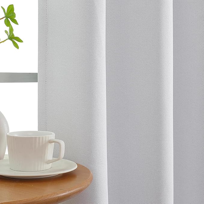 Joydeco Custom 100% Blackout Curtains 1 Panel, Grommet Thermal Insulated Curtains& Drapes, Room Darkening Drapes for Bedroom Living Room Window (Custom Size, Pure White)