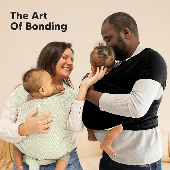 KeaBabies Baby Wrap Carrier - All in 1 Original Baby Carrier Newborn to Toddler Sling, Easy to Wear, Hands Free Bonding, Lightweight, Breathable Infant Wraps (Chevron Maze)