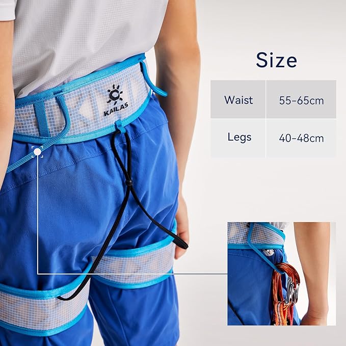 KAILAS Kids Rock Climbing Harness Child Safety Belt Climbing Gear Adjustable Lightweight Indoor Gyms Beginners Youth