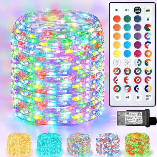 200 LED Christmas Fairy Lights Color Changing, 66 FT 35 Colors Halloween String Lights with Remote, Purple Orange LED Fairy Lights for Bedroom Halloween Xmas Wedding Home Party Indoor Decor