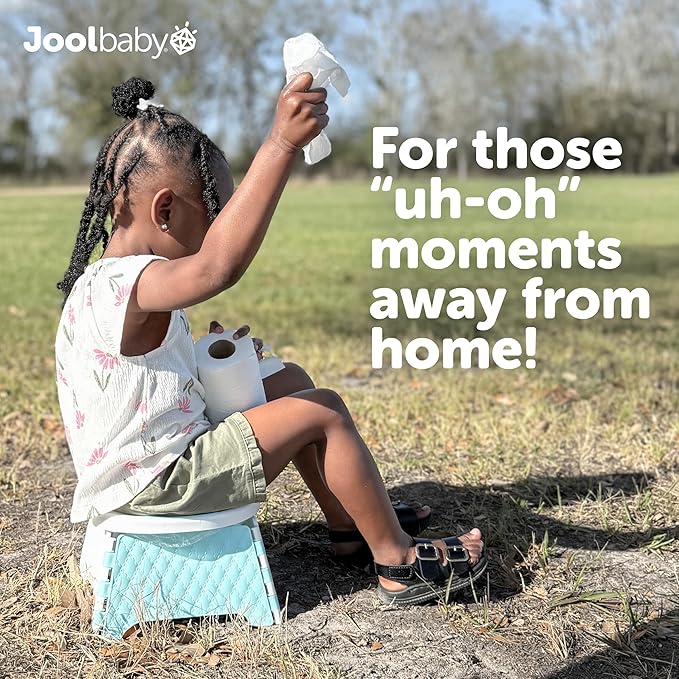 Jool Baby Portable Potty Training Chair with Travel Bag and 30 Liners, Foldable, Indoor/Outdoor Use, Camping (Aqua)