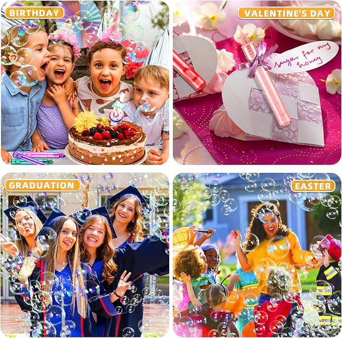 120 Pack 10 Colors Bulk Bubble Wands,Party Favors Bubbles Wand for Kids,Perfect for Wedding,Summer Outdoor Toys,Goody Bags Stuffer Bubbles,Carnival Prize,Birthday