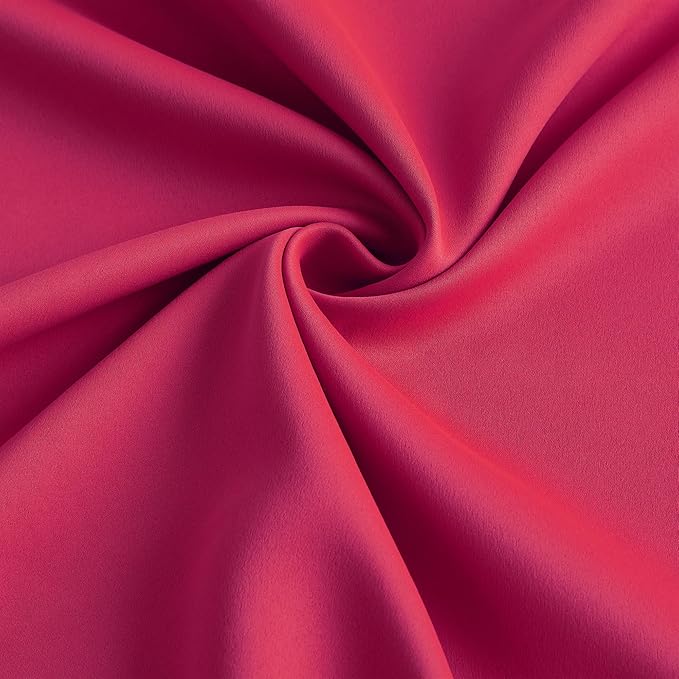 KEQIAOSUOCAI Pinch Pleated Hot Pink Blackout Curtains 72 Inches Long, Sound & Light Reducing Room Darkening Drape for Girl's Bedroom(Hot Pink, 2 Panels, W40 x L72)