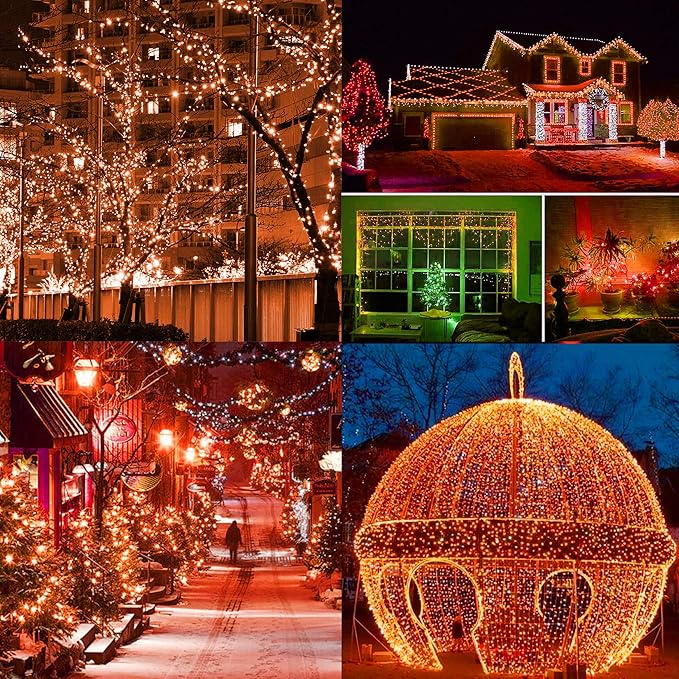 300 LED Halloween Lights, 98.5FT Halloween String Lights with 8 Lighting Modes, Waterproof & Connectable Mini Light, Plug in for Indoor Outdoor Holiday Christmas Party Bedroom Decorations (Orange)