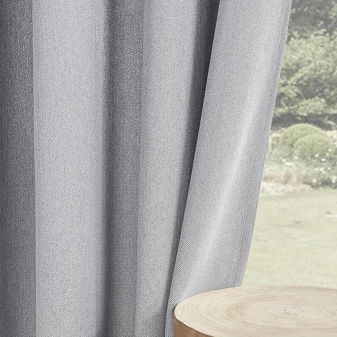 Joydeco Custom 100% Blackout Curtains 1 Panel, Grommet Thermal Insulated Curtains& Drapes, Room Darkening Drapes for Bedroom Living Room Window (Custom Size, Light Grey)