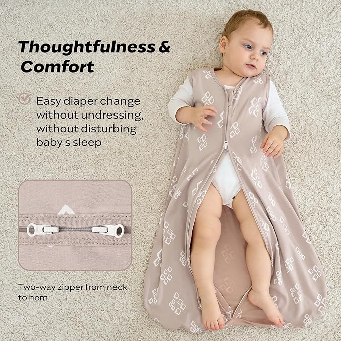 JELLYMONI Baby Sleep Sack 18-24 Months, 100% Cotton 3 Pack 0.5 TOG Baby Wearable Blanket Infant Sleep Sack with 2-Way Zipper Newborn Sleep Sacks